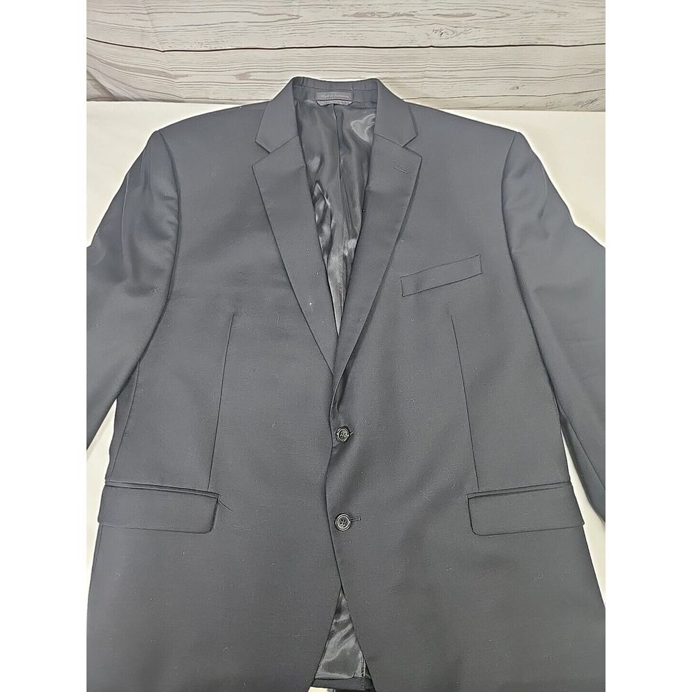 Vintage Lauren Ralph Lauren Men's Blazer Suit Jacket 48R Wool Black 2‎ Button